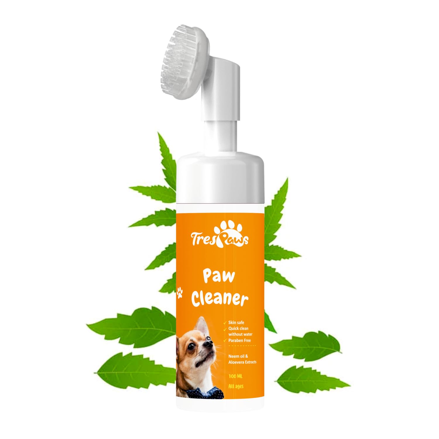 Trespaws Dog Paw Cleaner for Dogs and Cats,Magic Foam - Clean Paws No-Rinse Foaming Cleanser-Dry Shampoo, Silicone Brush for Dogs Cats Feet Cleaning - 120ml (B0CM8S1MCC) Amazon Price History, Amazon Price Tracker