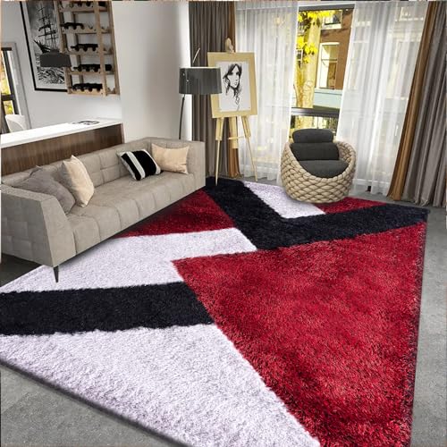 Large Runner Rugs for HallwayCorridor Pathway - Dense Thick Pile Solid Colour Carpet Runner Hall Bedroom Bedside Mat - 60 x 220 cm - Nova Red Grey Silver