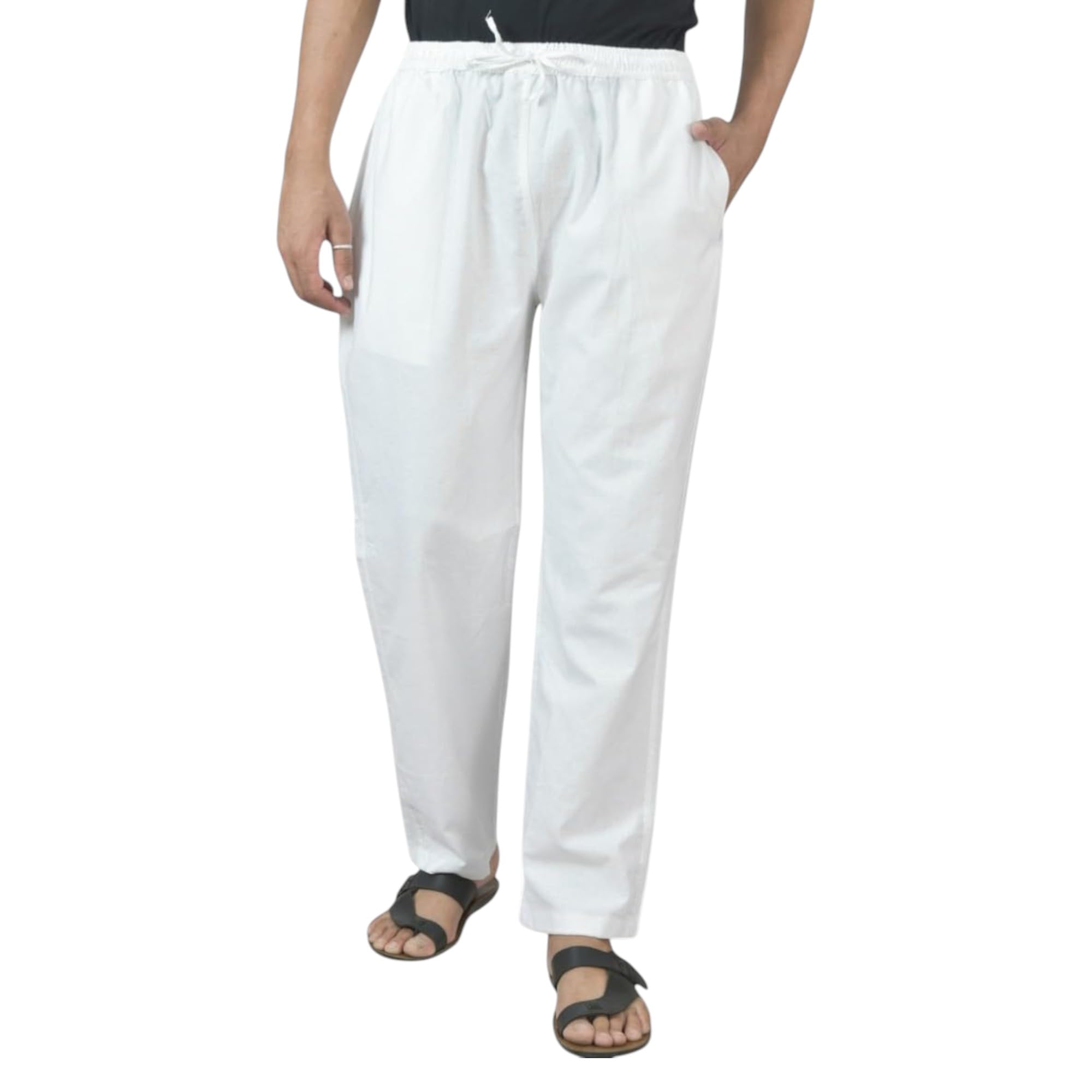 qashida Men’s Formal Cotton Pants, Pure Cotton, Elastic Waist with Drawstring, Formal & Lounge Wear-picture-12