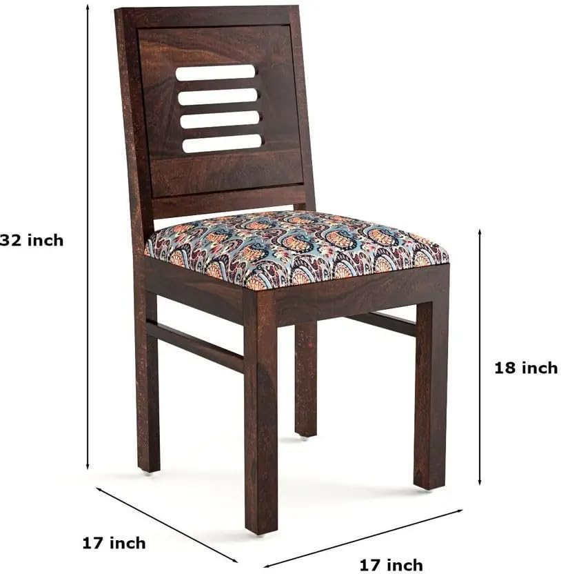 Image of RECTART Solid Wood Dining Table Set with Chairs for Living Room Home | Wooden Dining Room Sets Furniture for Hotels and Restaurants | (Walnut Finish, 4 Seater-D)