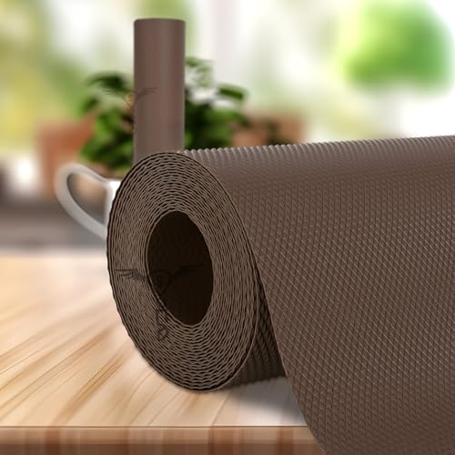 Image of SITTELLA (45cm x 3m) Food-Grade Anti-Slip Washable Kitchen Drawer & Shelf Liner | Multipurpose Waterproof Fridge, Table & Cabinet Mat | Non-Toxic, Cuttable & Reusable(Coffee)