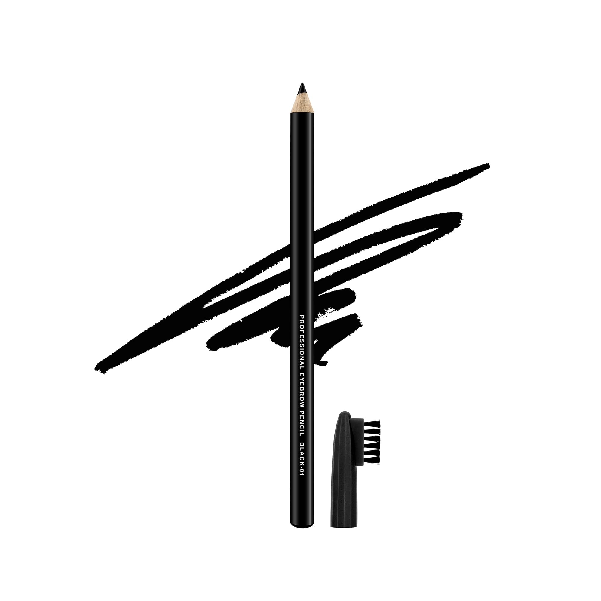 Colors Queen Easy Brow Eyebrow Pencil with Brush | Long Lasting & Natural Looking Finish | Precise Application | Highly Pigmented Shades | Smudge Proof & Waterproof Eyebrow Definer Pencil (01 - Black, 1.2g)-image-34
