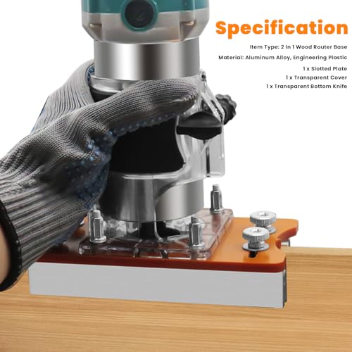 Wood Trimmer Router Base - Wear Resistant, Long Service Life, Compact Design for Cabinets Closet, Furniture - Image 2