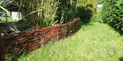 Beeteinfassung Weide 30 cm x 60 cm 10er Set - Weiden Steckzaun als Beetumrandung oder Gartenabgrenzung