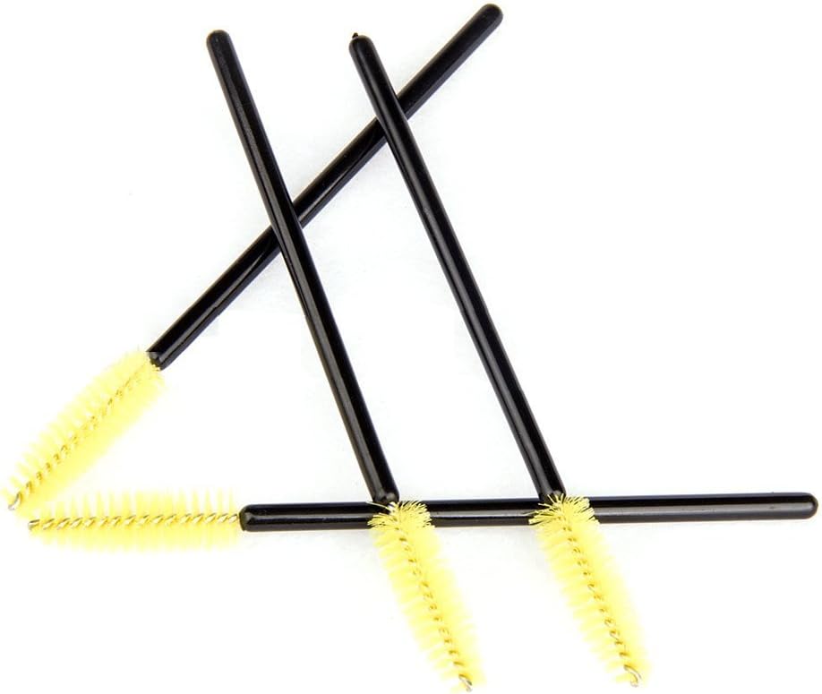 MakeupAcc®100pcs Professional Makeup Tools Replaceable Yellow Eyelash Brushes Set