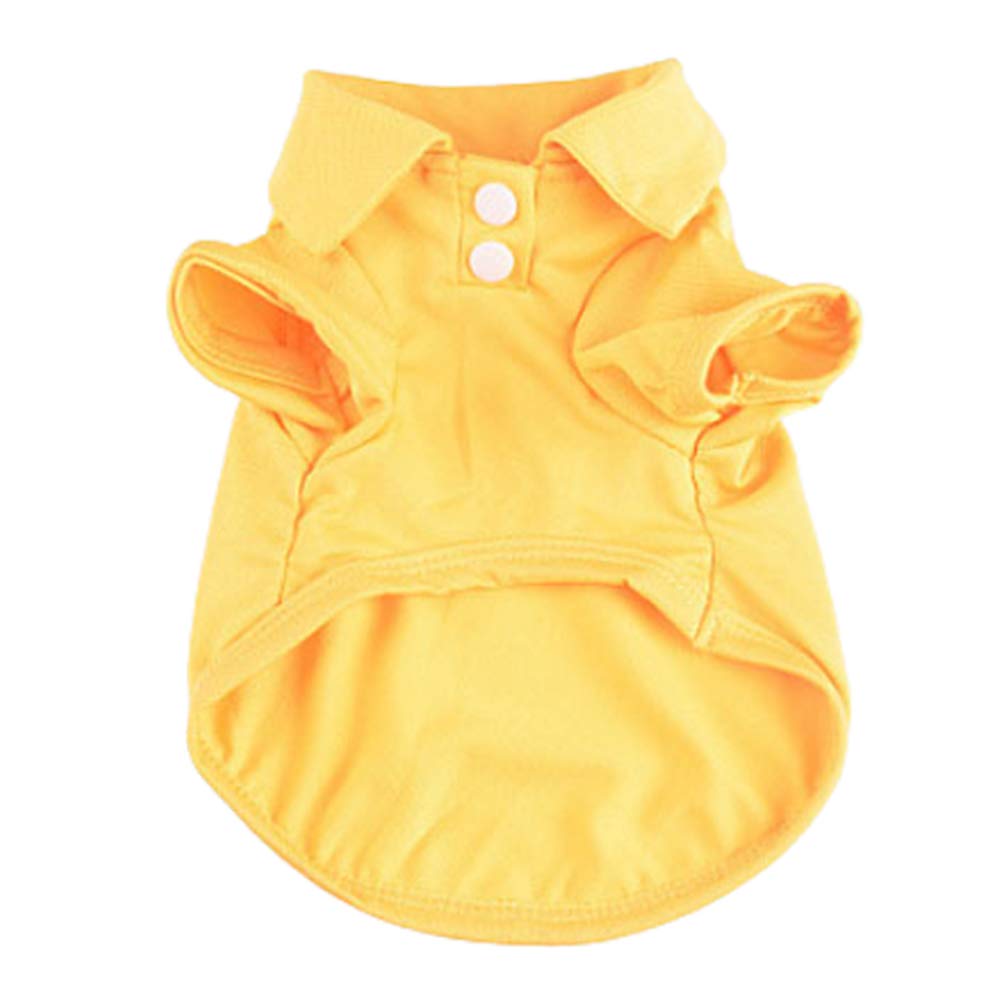 WONLINEPuppy Dog Shirt T-shirt Dog Clothes Spring Summer Pet Dog for Small Medium Dogs Cats Puppy Yorkshire Outfit Polo T-Shirt Chihuahua Teddy Clothes (XL,yellow)