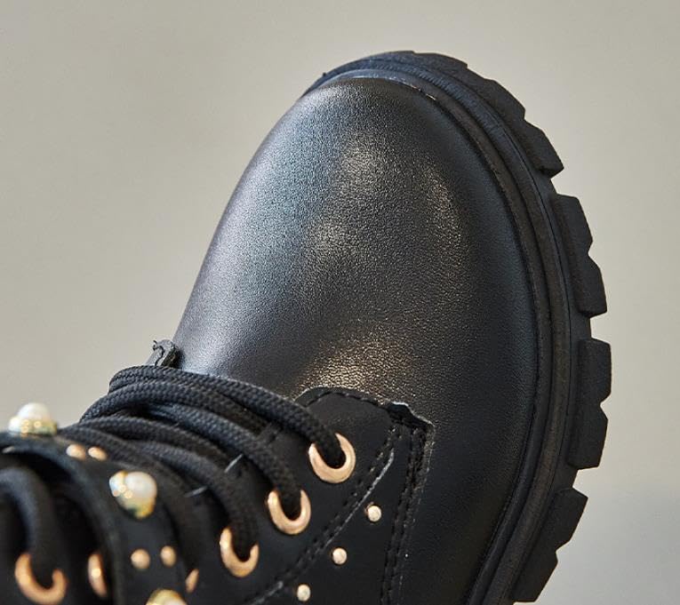 Girls fashion Ankle Boots Side Zip Comfort Non-Slip Boot Lace Up Outdoor Combat Boot(Toddler/Little Kid/Big Kid)3