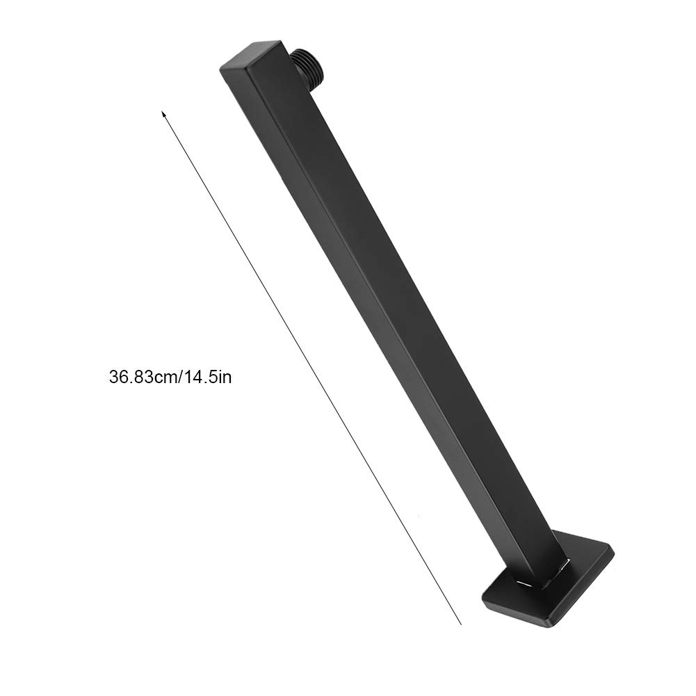 Brazo de Ducha Hapivida de 14,5 Pulgadas, Acero Inoxidable Negro, Brazo Extensor de Extensión de Cabezal de Ducha de Rosca G1/2