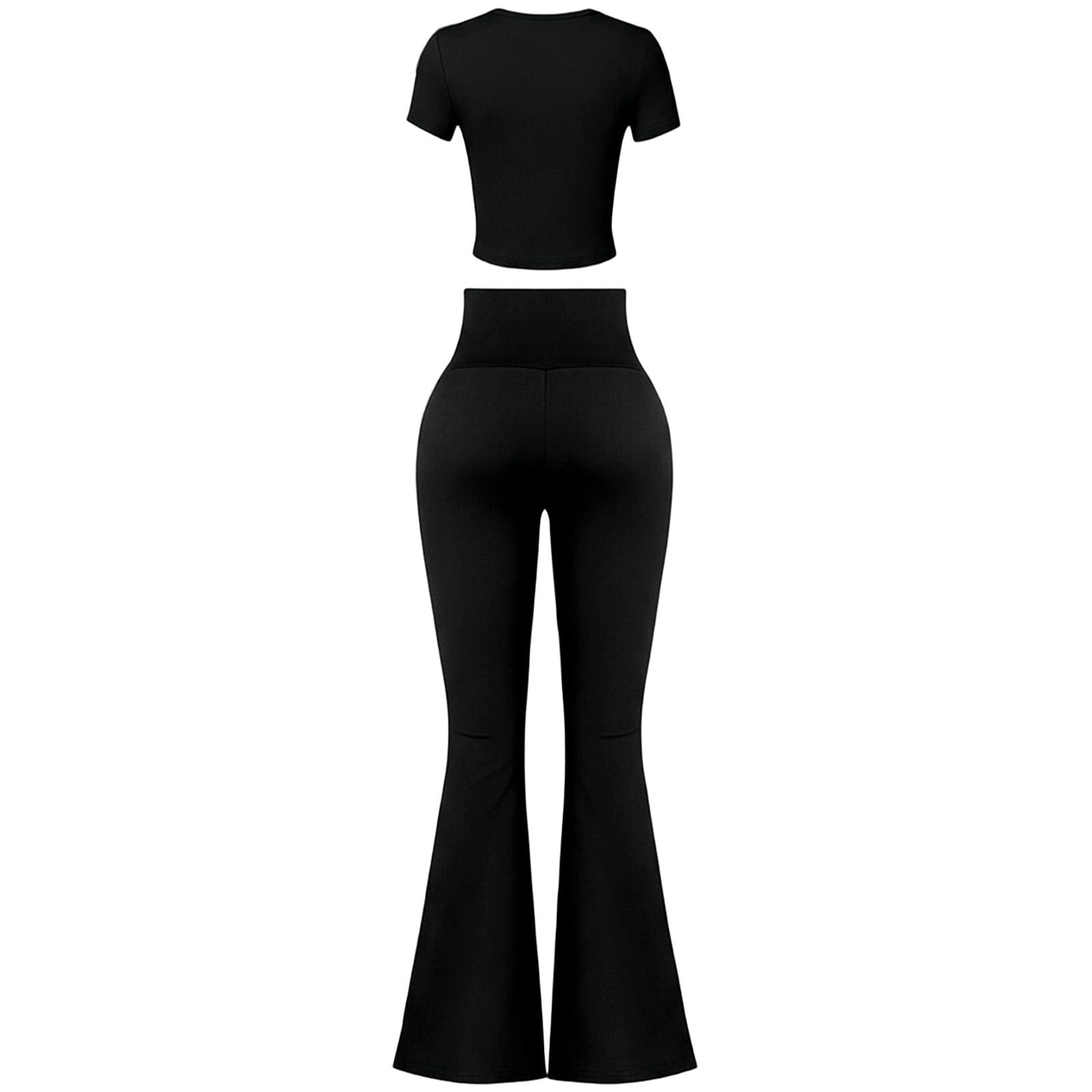 Ensemble de sport pour femme - Grandes tailles - Baggy - Long - Élégant - 2 pièces - Survêtement de jogging - Taille courte - Yoga - Tenue de sport - Tenue d'intérieur - 2 pièces - Tenue de