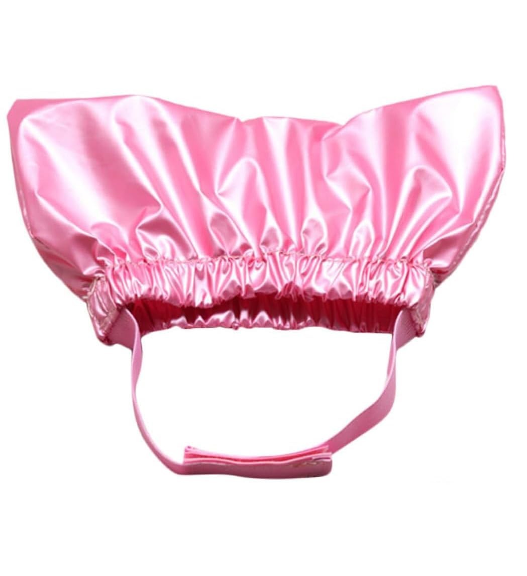 HALONTIN Dog Shower Cap, Cat Ear Cover for Bath, Waterproof Dog Helmet and Adjustable Pet Earmuffs for Grooming Reusable Ear Protection for Dogs and Cats, Pink