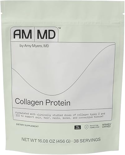 Amy Myers - Cápsulas de proteína de colágeno 180 El mejor colágeno alimentado con pasto tipo 1 y 3 para cabello, piel y uñas, péptidos de colágeno