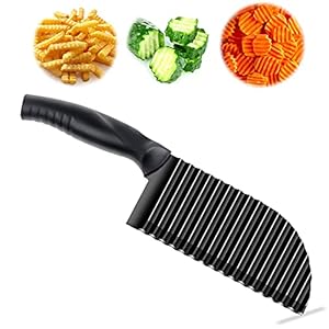 Deamos Wave Cutter, Potato Cutter, Chip Cutter, Stainless Steel Crinkle Chip Cutter, Corrugated Knife, Wave Knife for Vegetables, Carrots, Onions, Fruit