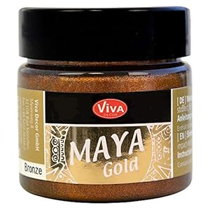 Viva Decor® Maya Gold (brons, 45 ml), glanzende metallic kleuren om te knutselen, acrylverf, goud metallic, voor hout…