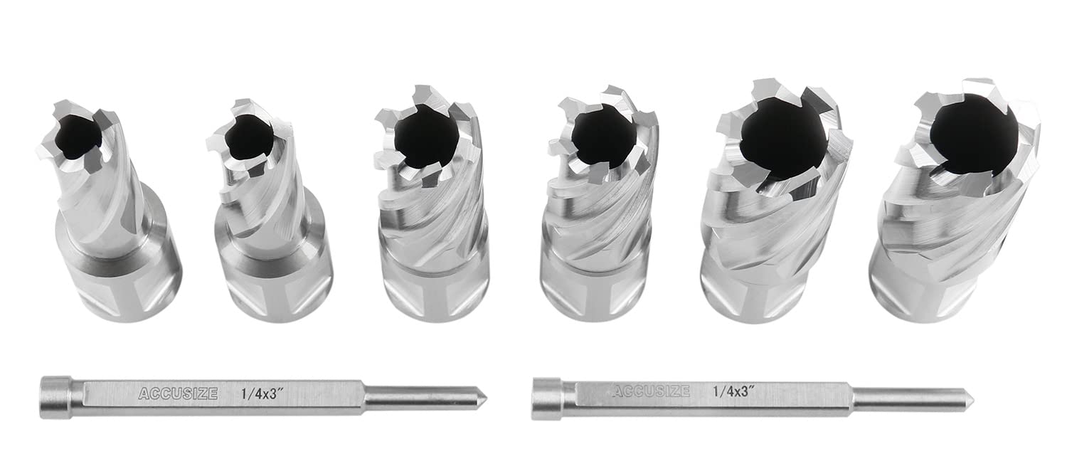Accusize Utensili Industriali Slugger Cutter Set 14, 18, 22mm Diametro di taglio; 30mm Profondità di taglio, 0519-0030