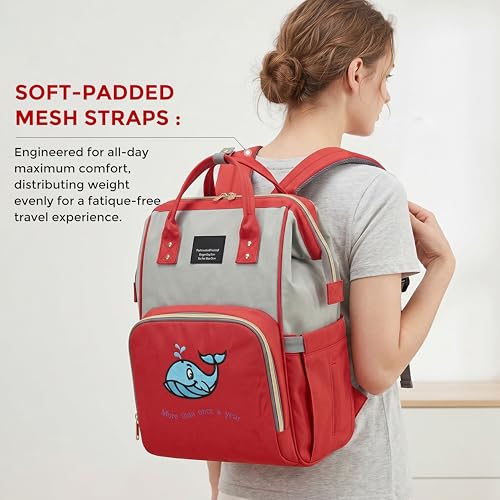 Image of Diaper Bag Backpack for Mothers | Waterproof Baby Travel & Maternity Bag | Insulated Bottle Pockets | Hidden Mobile Pocket | Large Capacity Multi-Compartment Baby Care Backpack