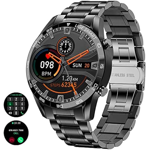 Reloj Inteligente LIGE Hombre Acero Inoxidable Negro Cover