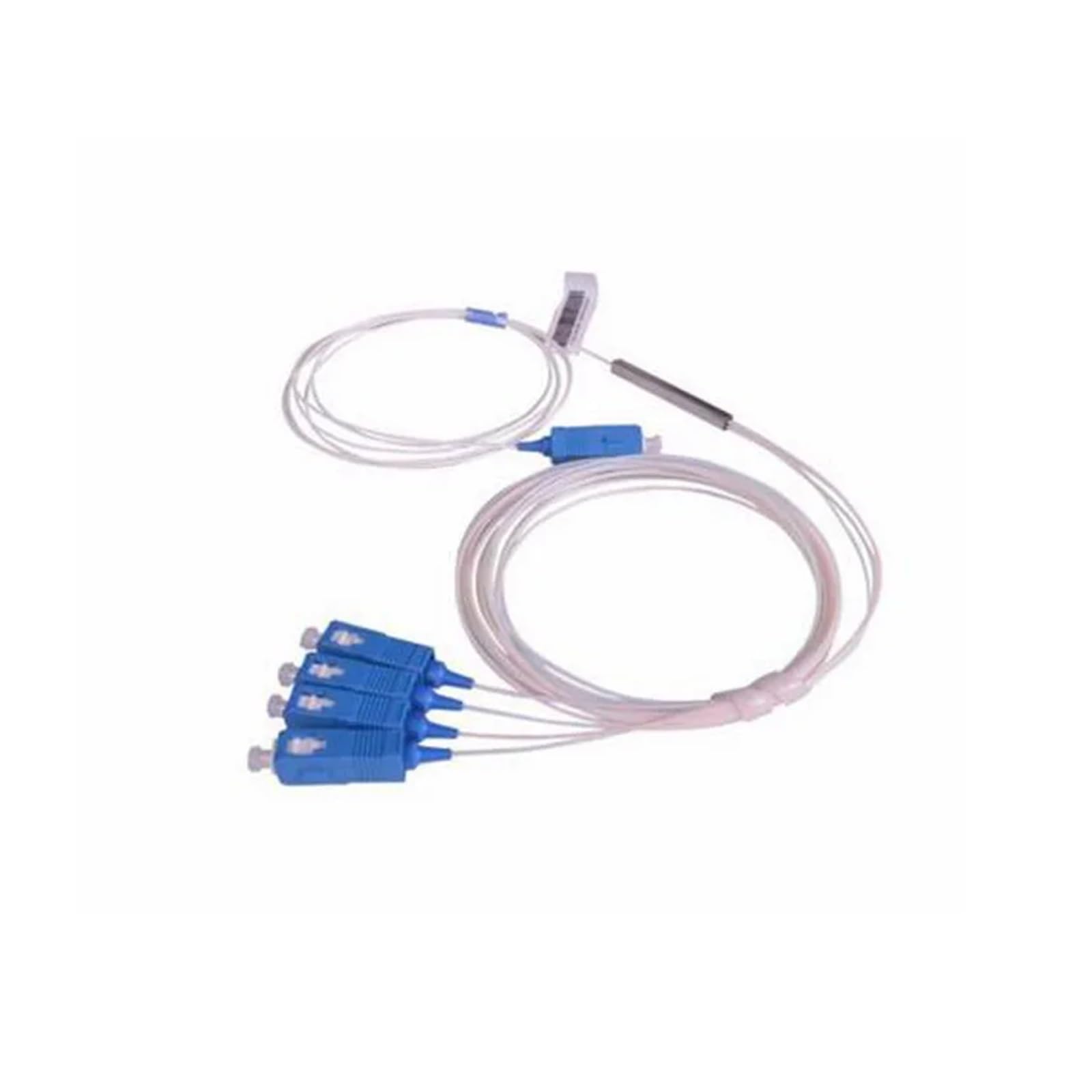 Câble à Fibre Optique Séparateur de Fiber Optique SC UPC PLC 1x4, avec connecteur SC/UPC SM G-EPON PLC, séparateur Optique de Tube en Acier, coupleur Optique Cavalier Fibre Optique