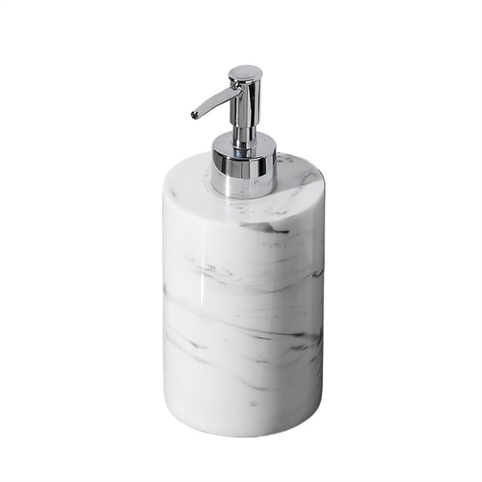 Soap Dispenser Soap Dispenser with Silver Pump Head Hand and Dish for Bathroom Counter Kitchen Sink Decor(White)