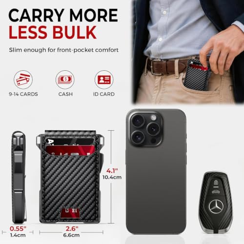 Wallet for Men Mens Minimalist Wallet 14 Cards Slim Compact RFID Wallet - image 7