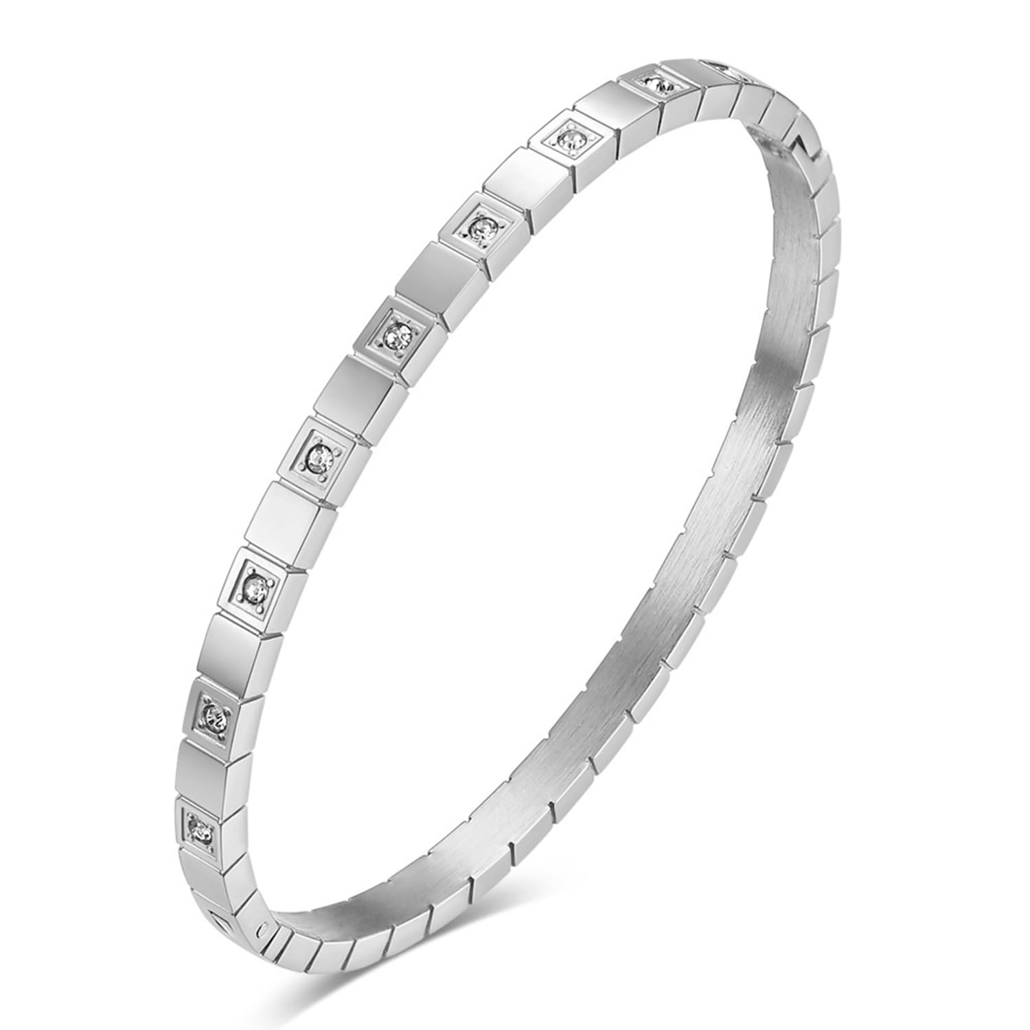 Peora Cubic Zirconia Studded Openable Bracelet Fancy Stylish Fashion Jewellery for Women