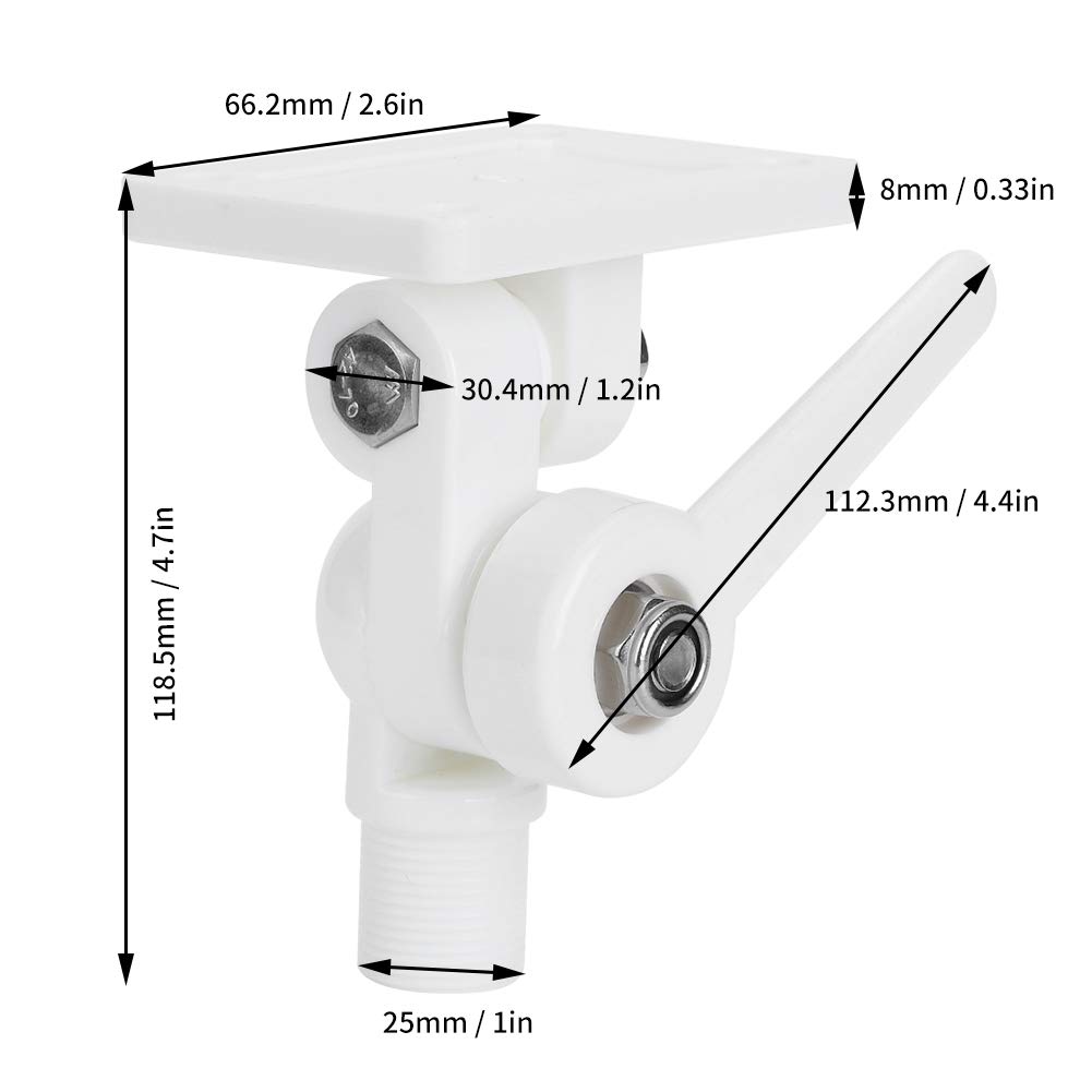Yctze Support à cliquet d'antenne, Support de Base de Fixation de AISG pour Bateau Marin ABS, Interface BNC/SMA Ignifuge