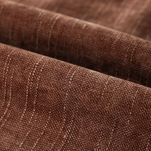 Image of Foindtower Pack of 2 Soft Textured Chenille Throw Decorative Pillow Covers Square Accent Solid Cushion Cover Cozy Neutral Farmhouse Pillow Case for Couch Sofa Bedroom Living Room 18x18 Inch,Red Taupe