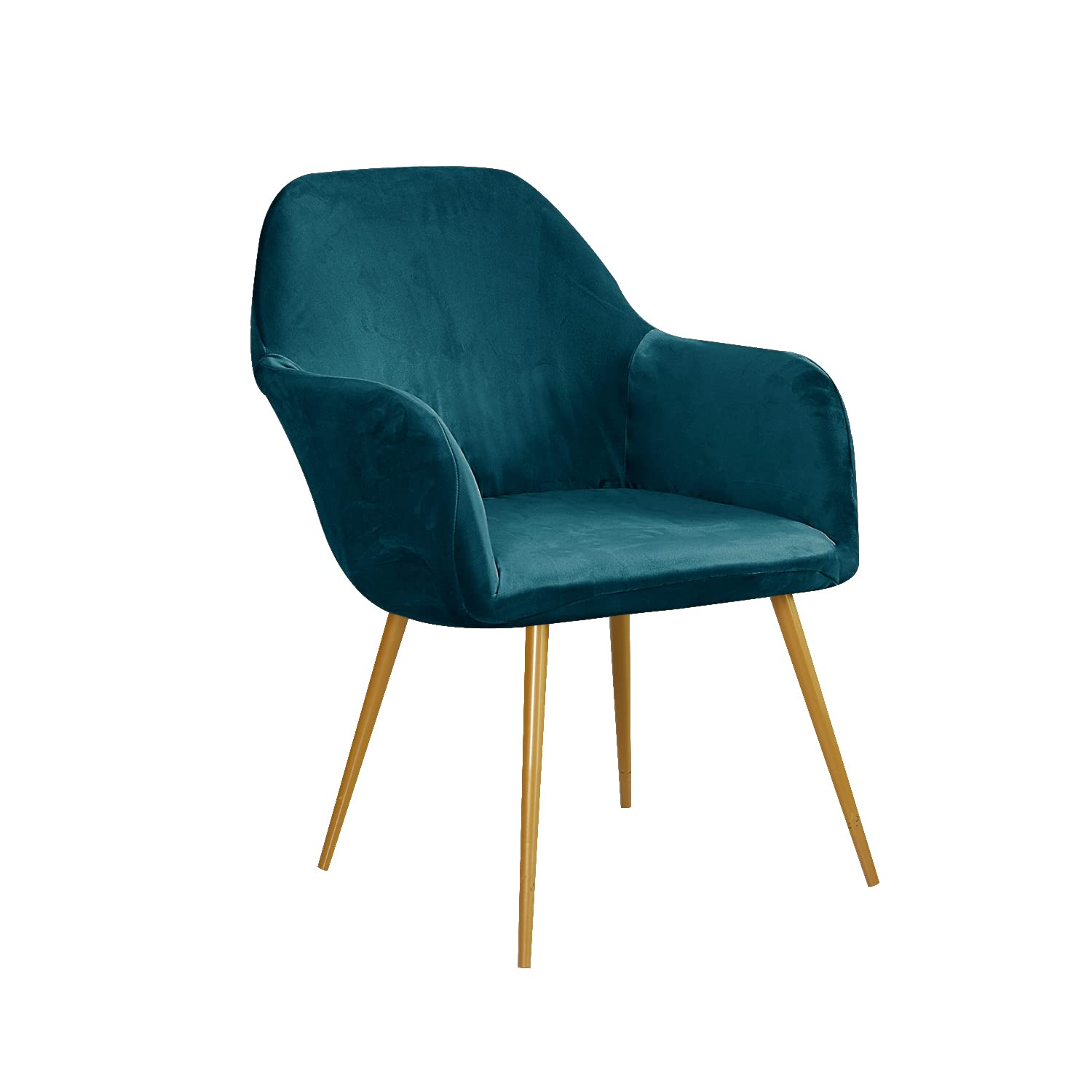 lygooh Velvet Dining Chair Cover Curved Back Chair Slipcover with Armrest