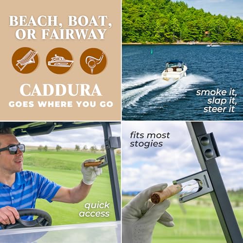 Magnetic Cigar Holder - Ultimate Golf Accessory for Cigar Lovers, Sturdy Aluminum Alloy & Stainless Steel, Fits Golf Carts, Beach Chairs, Fishing Rods - Secure Magnetic Grip, Hook & Loop Strap