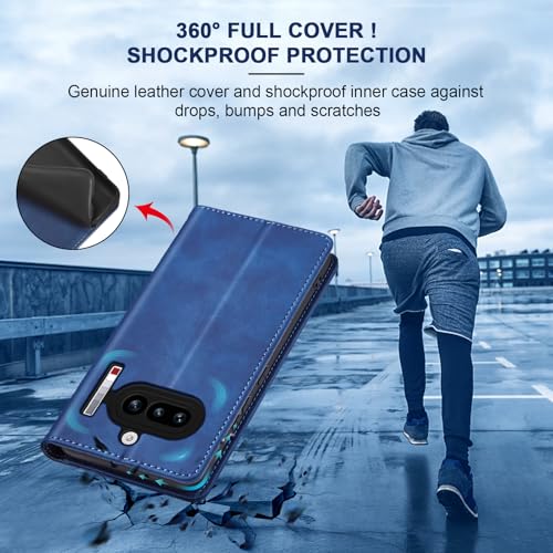 Image of Jasonyu Flip Wallet Case for Nothing Phone 4a 5G,Blue