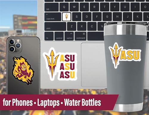 Image of Arizona State University Stickers ASU Decals Merch Sun Devils Car 14 Pc