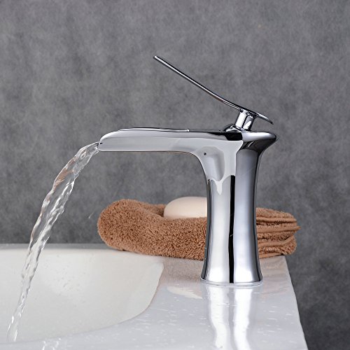Beelee Elegant Chorm Wasserhahn Einhebel Wasserfall Armatur Mischbatterie Einhebelmischer Waschtischarmatur Badzimmer