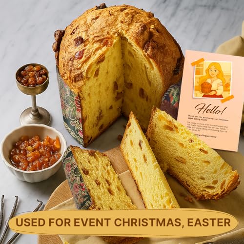 Osterbrot-Backpapier-Formen, 340 ml, Osterbrot, Papierform, antihaftbeschichtet, für Kulich, Paska, Panettone, Papierform, Osterbrot, Kulich-Formen, B 10 x H 9 cm, 12 Stück