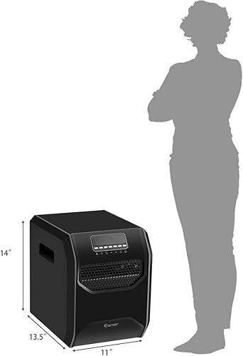 Miniatura 9 de COSTWAY Calentador de espacio eléctrico, calentador de cuarzo infrarrojo portátil de 15001000 W, calentador digital con control remoto, termostato