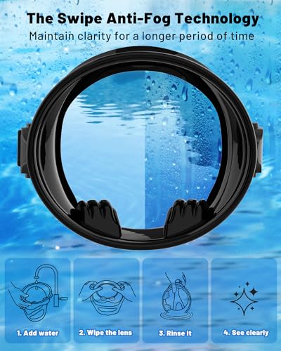 Water Space Equipo de Snorkel para Buceo para Mujeres y Hombres Set de Máscara con Tubo Seco miniatura 3