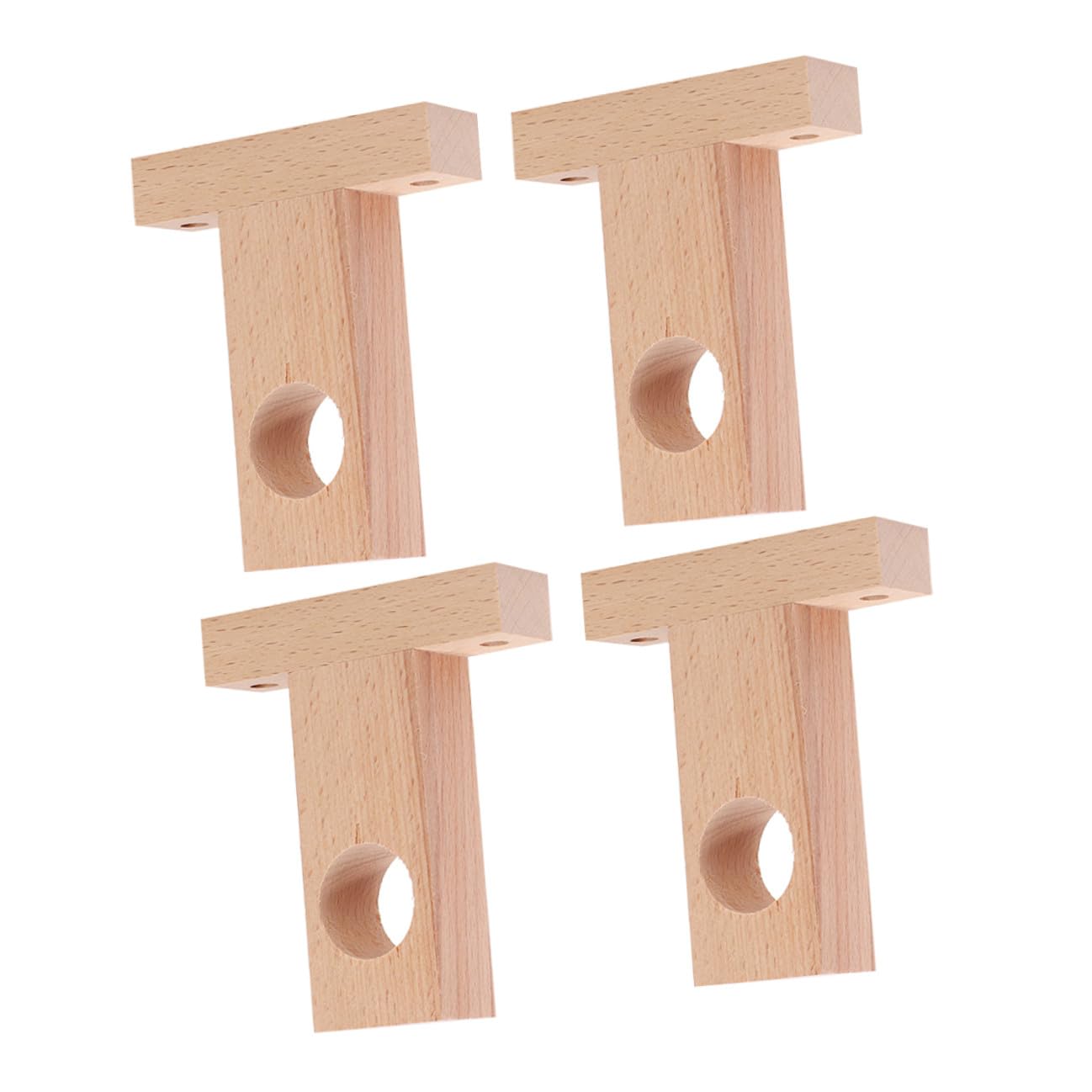 2 Set Supporti in Legno per Bastoni Tende Staffe Robuste per Bastoni Tende Interni per Soggiorno Camera E Cucina Sostegno Sicuro E Durevole 4 Pezzi*2