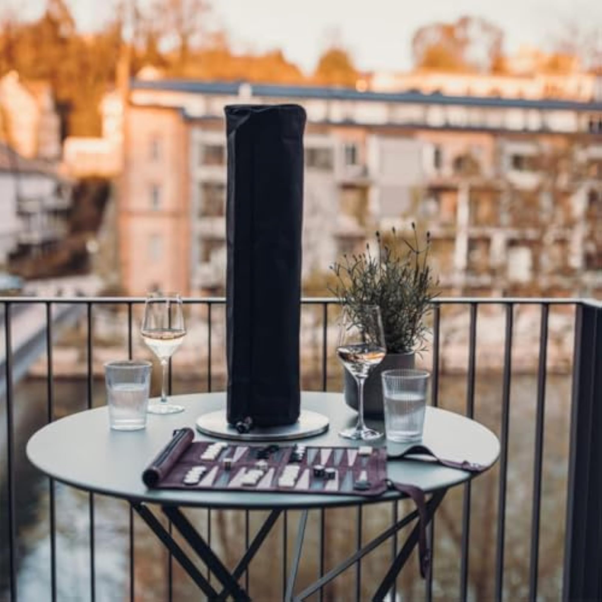 Water-Repellent Cylindrical Flame Heater Cover with Drawstring