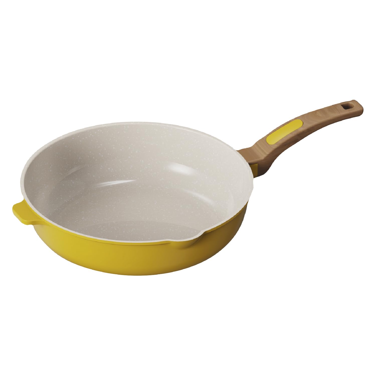 Cooksmart Marigold Signature 28Cm Deep Frying Pan – Cast Aluminium | Non-Stick | Pfoa & Pfas Free | Induction, Gas, & Electric Hob Compatible | Dishwasher Safe | Ergonomic Handle (Marigold)