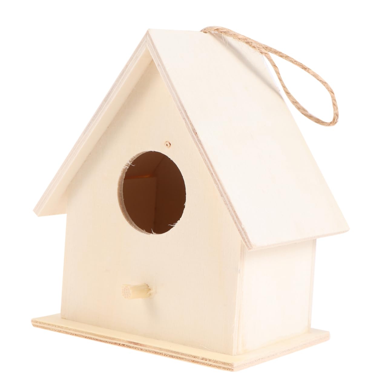 Sewroro 6 Stück Teiliges Diy Holz Vogelhaus Bastelset mit Dickem Seil Stabiler Standfläche zum Bemalen und Dekorieren Pädagogisches Kreativspielzeug für Holz Nistkasten für Zuhause und