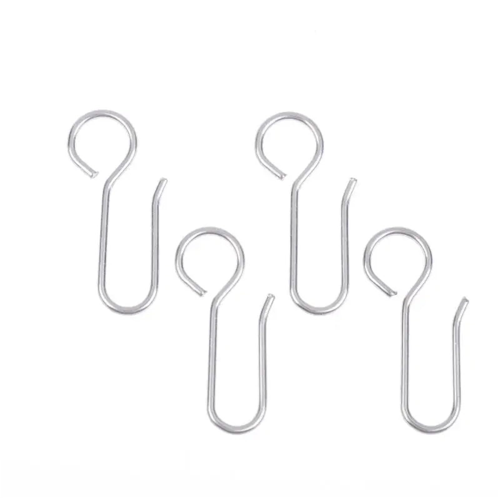 Curtain Hooks 100Pcs S-Shaped Metal Ceiling Shower Curtain Decoration Hooks Track Install Accessories