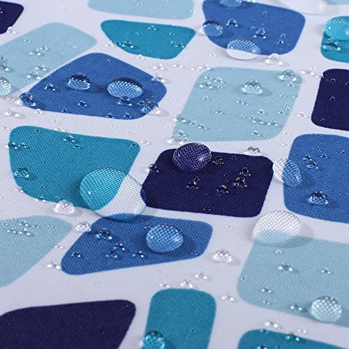 VIROSA Mosaic Blue Shower Curtain for Bathroom Anti Mould Mildew Resistant, W 70.9" x L 70.9" (1 Panels) - Image 4