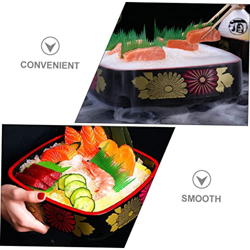 Plato decorativo para sushi LIFKOME con patrón crisantemo miniatura 3