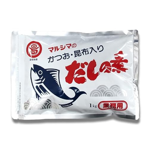 丸島醤油 だしの素 チャック付き袋 1kg 風味調味料 粉末だしの素 鰹節 かつお節 けずり節 真昆布 かつお風味 お吸い物 みそ汁 天つゆ 鍋物 茶碗蒸し おでん 湯豆腐 和風 洋風 中華 業務用