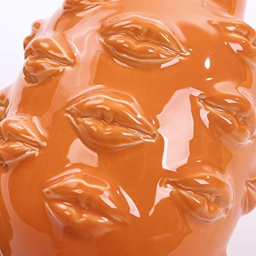 Romehaha Ceramic Body Vase, Lips Vase Table Decor Modern Farmhouse Decor Flower Vase For Home Office Shops 6.5X4.72Inch(Orange) #TOP5