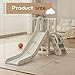 Baotree Toddler Slide,Kids Climber Slide with Storage Space and Non-Slip Steps,Indoor Outdoor Playset with Basketball Hoopa and Telescope,Slide for Toddlers Age 1-3 (White)