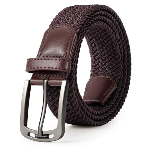 JASGOOD Men Elastic Braided Woven Belt Casual Canvas Woven Stretch Golf Belt for Men Women Jeans Suits Pants
