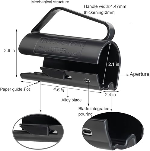 Miniatura 2 de Cortador de rollo de papel de regalo, 2 piezas, herramienta de corte de papel de regalo con mango de corte a presión, fácil deslizamiento, regalo de