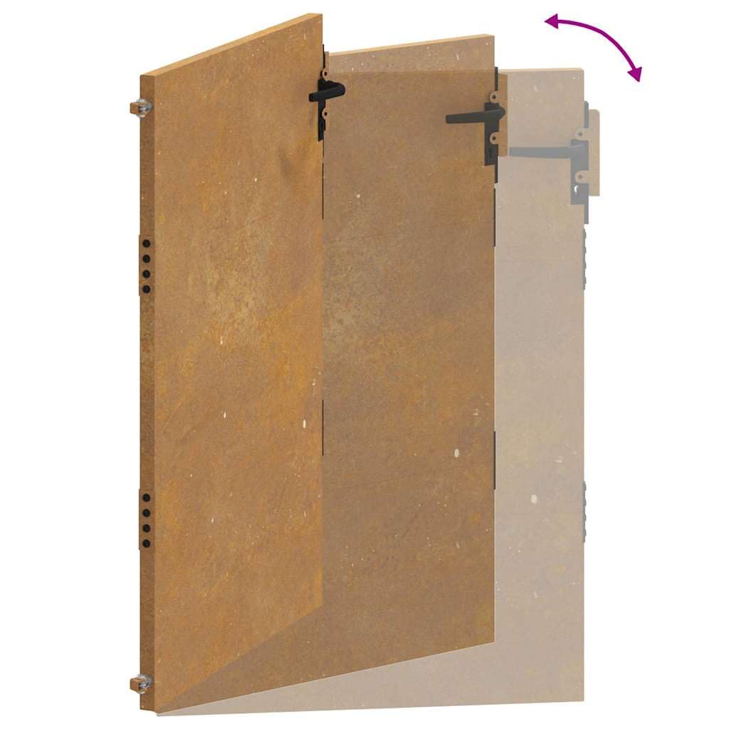 vidaXL Portail de Jardin, Portillon de Patio avec Serrure, Barrière de Sécurité, Porte d'Extérieure Terrasse, 100x150 cm Acier Corten