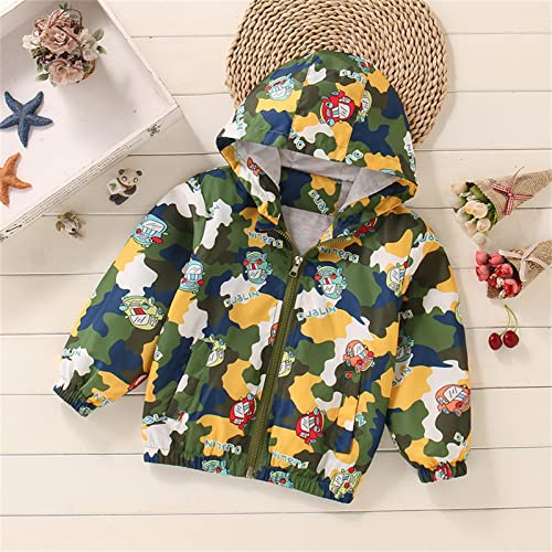 Toddler Kids Boys Cartoon Car Jacket Zipper Hooded Windproof Light Coat Windbreaker Outwear with Pockets2