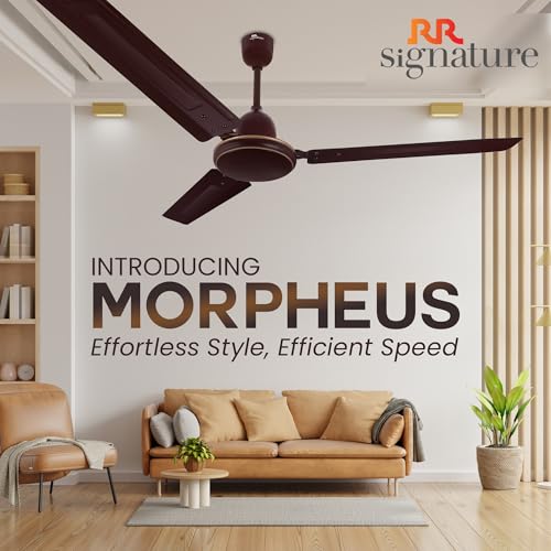 Image of RR Signature Morpheus 1200 MM | Star-rated BEE Certified | Energy Efficient 52-Watt | High Speed Ceiling Fan [Brown]