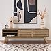mopio Ensley TV Stand, Mid Century Modern TV Stand for 55/60/65 inch TV, Farmhouse TV Stand, Entertainment Center with Storage, TV and Media Consol for Living Room (Oak, 59